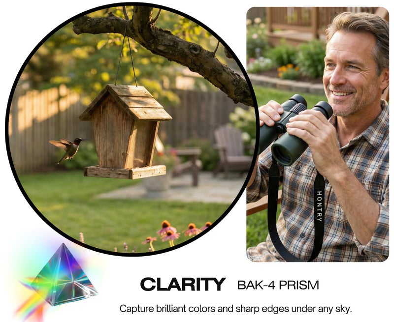 Hontry 8x42 Binoculars with IPX6 Waterproof Protection for Bird Watching, Hunting, Cruise Ship, Travel and Safari - Image 3